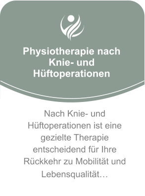 Physiotherapie nach Knie- und Hüftoperationen Nach Knie- und Hüftoperationen ist eine gezielte Therapie entscheidend für Ihre Rückkehr zu Mobilität und Lebensqualität…