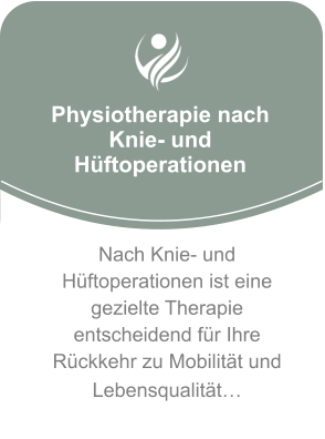 Physiotherapie nach Knie- und Hüftoperationen Nach Knie- und Hüftoperationen ist eine gezielte Therapie entscheidend für Ihre Rückkehr zu Mobilität und Lebensqualität…